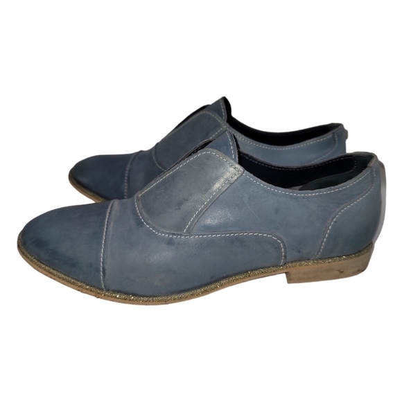 Naughty Monkey Slip Knot Blue Slip-on Leather Oxford Loafers 9.5 - Picture 5 of 9